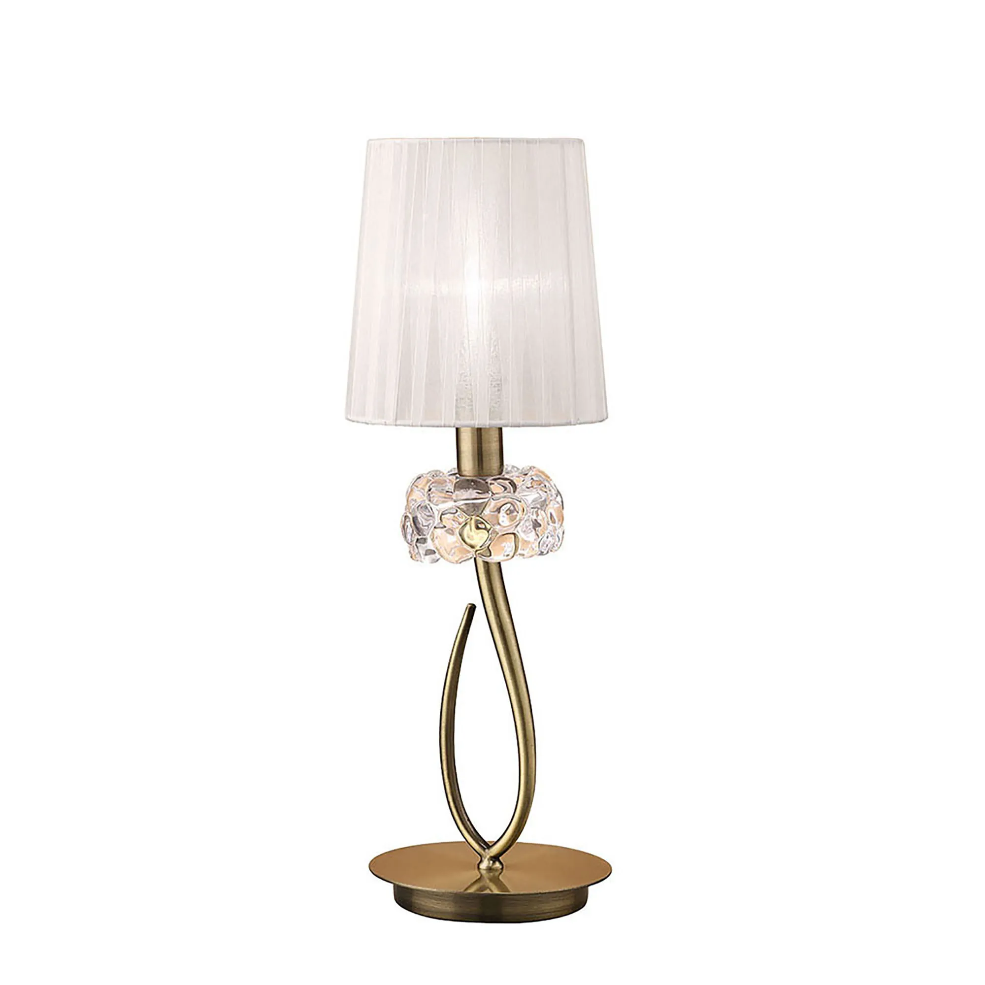 Loewe Antique Brass-White Table Lamps Mantra Shaded Table Lamps